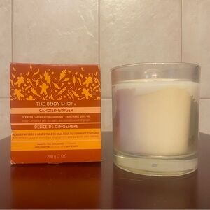 NIB BODY SHOP CANDIED GINGER 7 OZ SCENTED SOY CANDLE Holiday New Old Stock